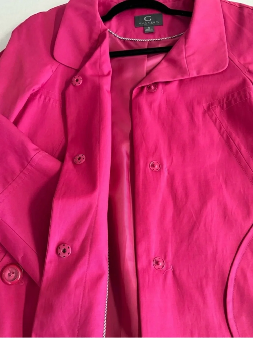 Gallery Retro Bright Pink Single-Breasted Swing Coat.Vintage Vibes.Size S